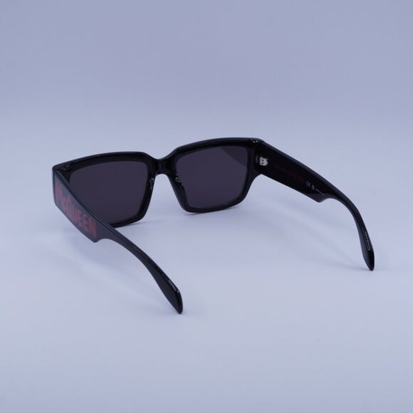 Alexander McQueen AM0329S 002 Sunglasses Black Square Frame, Grey Lenses main image 9